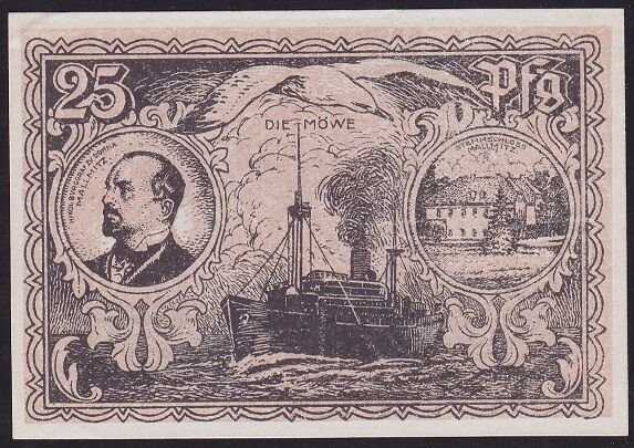 Almanya 25 Pfennig Notgeld 1921 Çil Filigranlı