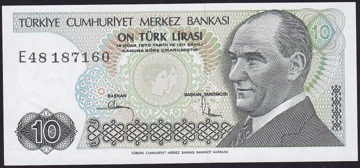 7.Emisyon 2.Tertip 10 Lira E48 187160 Çilaltı Çil