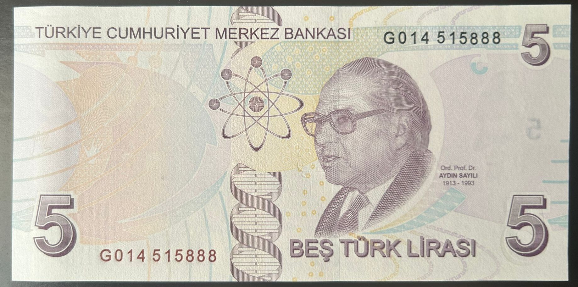 9.Emisyon 7.Tertip 5 Lira G014 515888 Çil