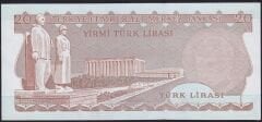 6.Emisyon 2.Tertip 20 Lira E27 075191 Çil Hafif Kayık Baskı