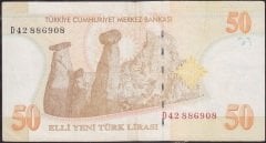 8.Emisyon 50 YTL D42 886908 Çok Temiz