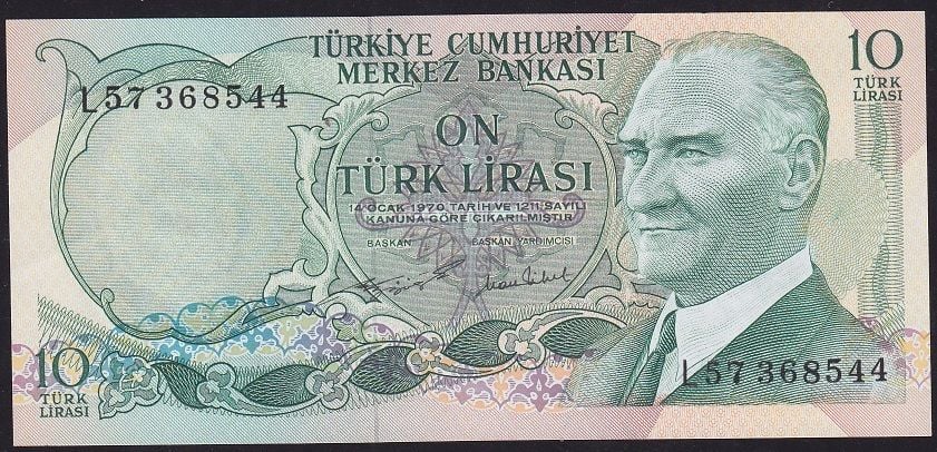 6.Emisyon 2.Tertip 10 Lira L57 368544 Çilaltı Çil