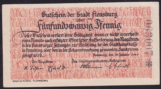 Almanya 25 Pfennig Notgeld 1920 Çil