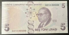 9.Emisyon 7.Tertip 5 Lira G014 465888 Çil