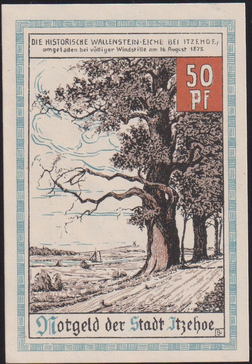 Almanya 50 Pfennig Notgeld 1921 Çil Filigranlı