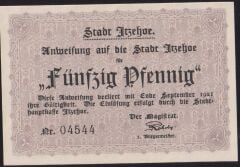 Almanya 50 Pfennig Notgeld 1921 Çil Filigranlı