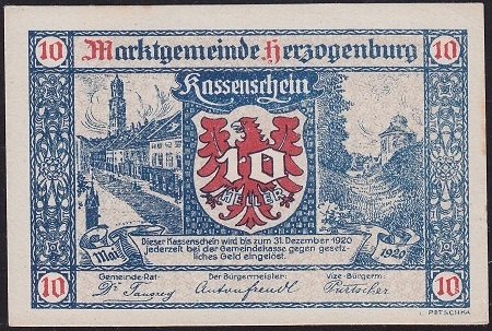 Avusturya 10 Heller Notgeld 1920 Çilaltı Çil