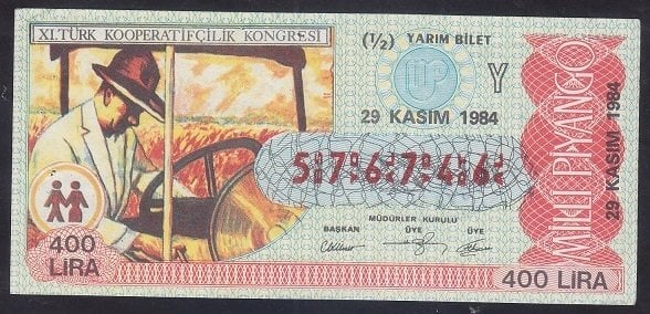 1984 29 KASIM YARIM BİLET Y SERİSİ