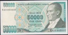 7.Emisyon 2.Tertip 50000 Lira K10 955037 Çil