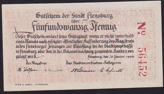 Almanya 25 Pfennig Notgeld 1920 Çil