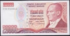 7.Emisyon 1.Tertip 20000 Lira E73 0135XX Çil