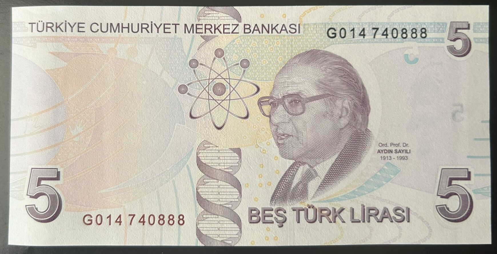 9.Emisyon 7.Tertip 5 Lira G014 740888 Çilaltı Çil
