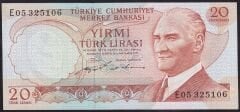 6.Emisyon 2.Tertip 20 Lira E05 325106 Çilaltı Çil