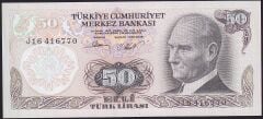 6.Emisyon 2.Tertip 50 Lira J16 416770 Çil