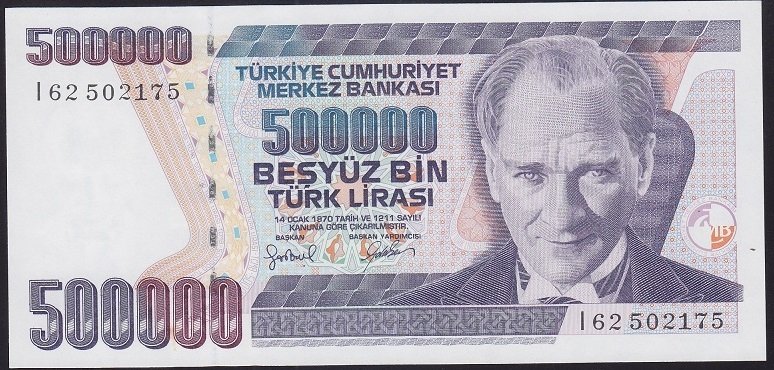 7.EMİSYON 4.TERTİP 500000 LİRA I62 502175 ÇİL