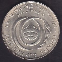 1996 YILI 50000 LİRA DÜNYA GIDA ZİRVESİ ÇİLALTI ( ÖN YÜZDE KÜÇÜK BİR OKSİT VAR)