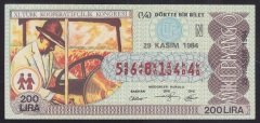 1984 29 KASIM ÇEYREK BİLET N SERİSİ