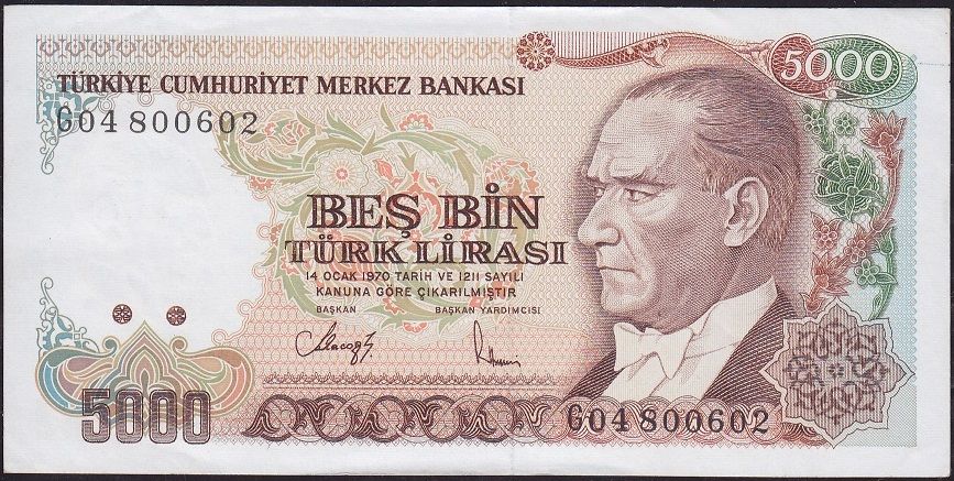 7.Emisyon 4.Tertip 5000 Lira G04 800602 Çilaltı Çil