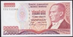 7.Emisyon 1.Tertip 20000 Lira E72 722361 Çil
