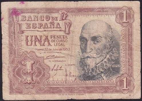 İSPANYA 1 PESETA 1953 TEMİZ eski para fiyatları