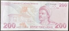 9.Emisyon 8.Tertip 200 Lira H077 773300 Çil