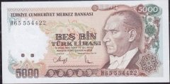 7.Emisyon 4.Tertip 5000 Lira H65 554422 Çil