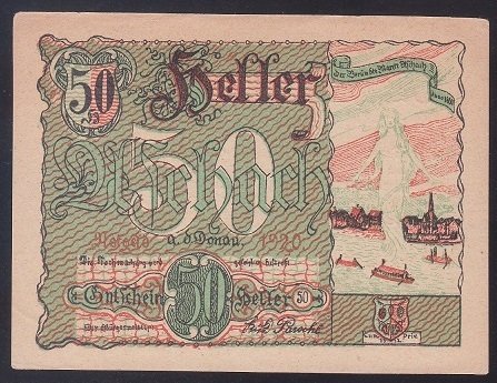 AVUSTURYA 50 HELLER NOTGELD 1920 ÇİL