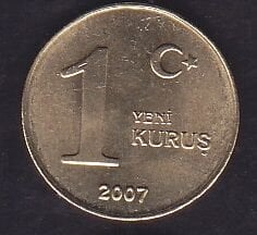 2007 Yılı 1 Yeni Kuruş Çil
