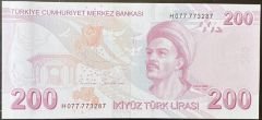 9.Emisyon 8.Tertip 200 Lira H077 773287 Çil