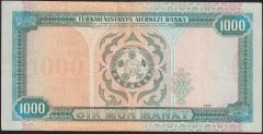 TÜRKMENİSTAN 1000 MANAT 1995 ÇOK TEMİZ +