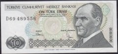 7.Emisyon 2.Tertip 10 Lira D69 489556 Ççt +