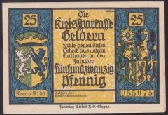 ALMANYA 25 PFENNİNG NOTGELD 1920 ÇİL