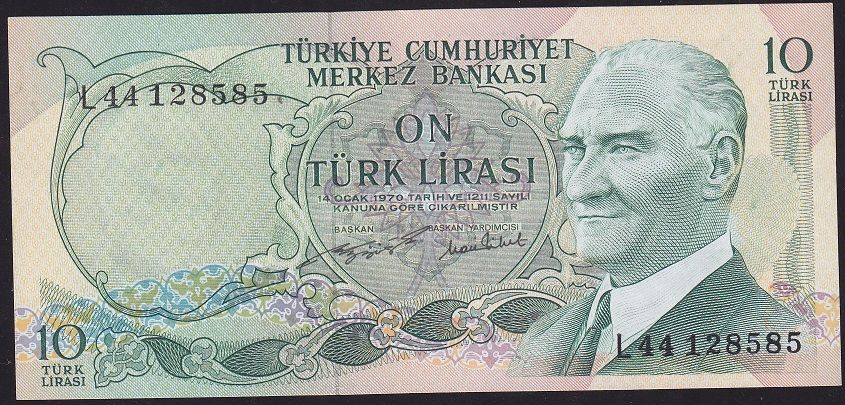6.Emisyon 2.Tertip 10 Lira L44 128585 Çilaltı