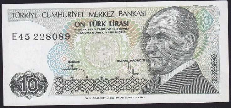 7.Emisyon 2.Tertip 10 Lira E45 228089 Çil