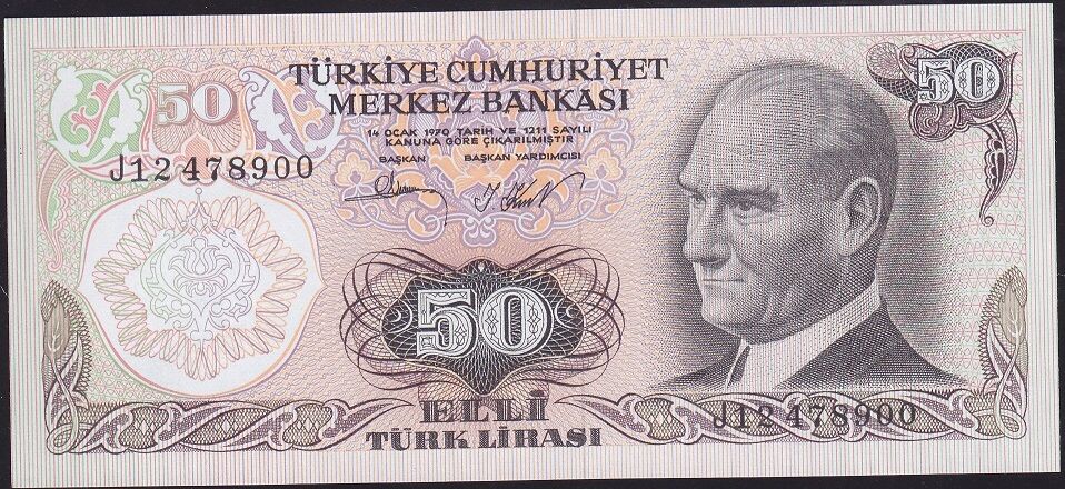6.Emisyon 2.Tertip 50 Lira J12 478900 Çil