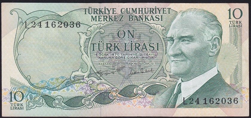 6.Emisyon 2.Tertip 10 Lira L24 162036 Çok Temiz+