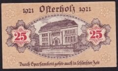 Almanya 25 Pfennig Notgeld 1921 Çil Filigranlı