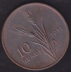 1971 YILI 10 KURUŞ FAO ÇÇT ÇİLALTI eski para mezat
