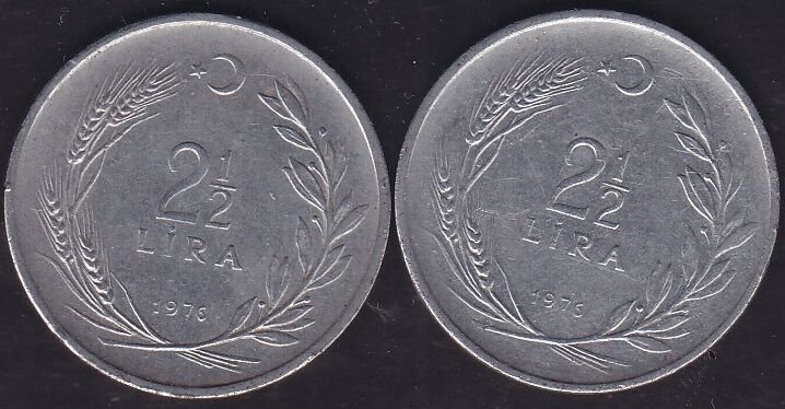 1976 Yılı 2.5 Lira (Ters Düz Takım)