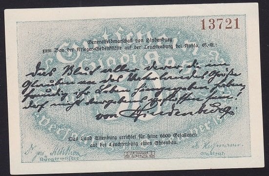 ALMANYA 50 PFENNİNG  NOTGELD 1921 ÇİLALTI ÇİL