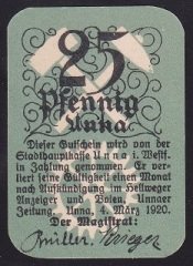 ALMANYA 25 PFENNİNG NOTGELD 1920 ÇİL