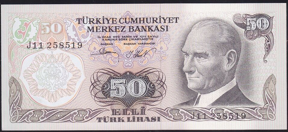 6.Emisyon 2.Tertip 50 Lira J11 2585XX Çilaltı Çil
