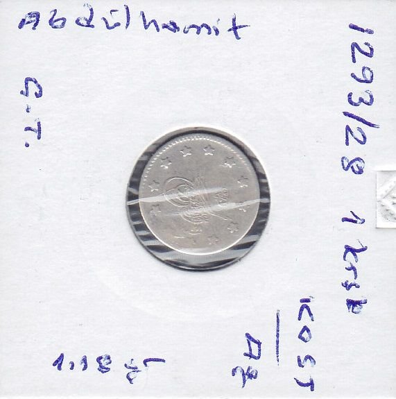 1293/28 Abdülhamid 1 Kuruş Gümüş