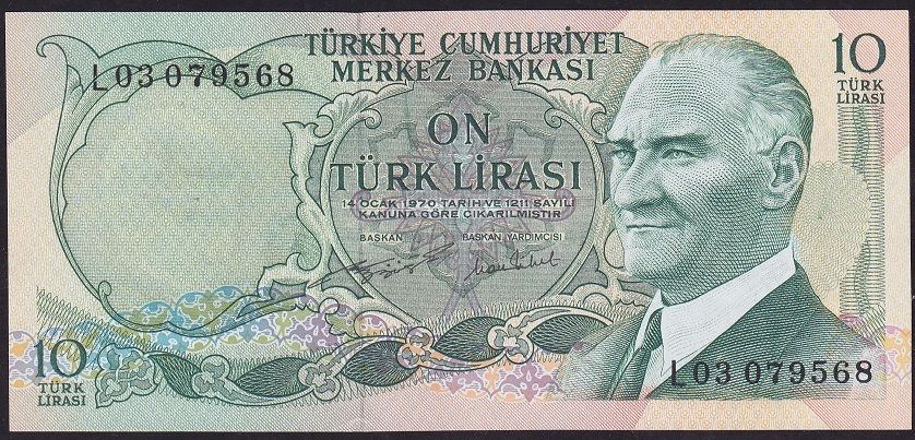 6.Emisyon 2.Tertip 10 Lira L03 079568 Çilaltı Çil