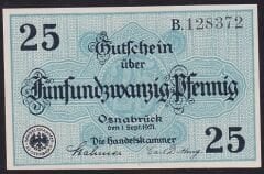 Almanya 25 Pfennig Notgeld 1921 Çil