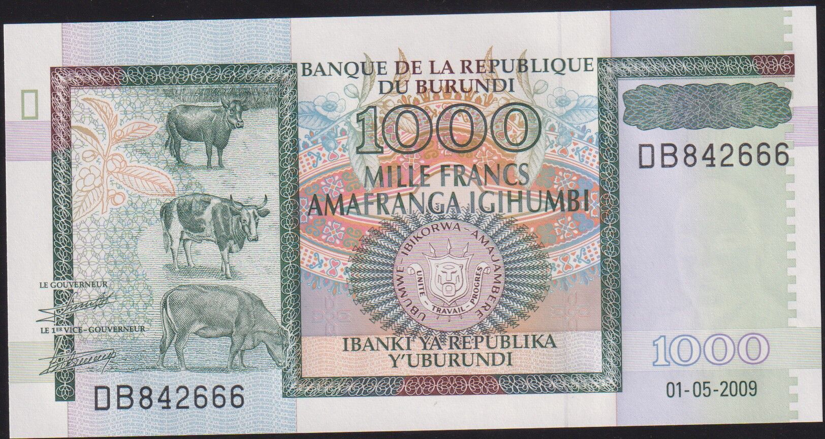 Burundi 1000 Frank 2009 Çil Pick 46 ( 666 )