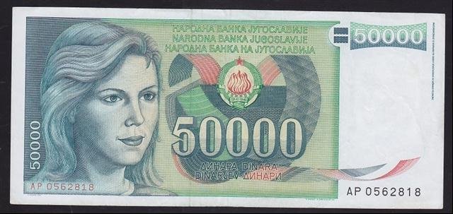 YUGOSLAVYA 50000 DİNAR 1988 ÇOK ÇOK TEMİZ +