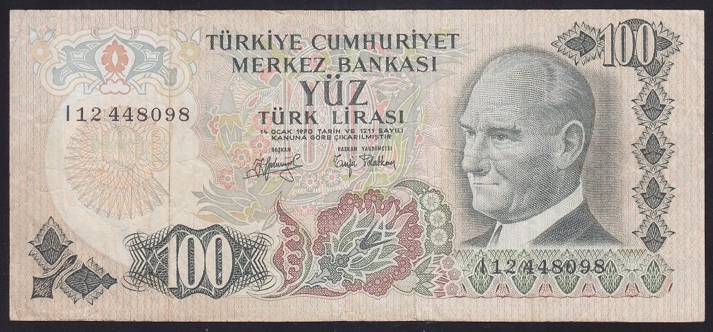 6.EMİSYON 2.TERTİP 100 LİRA I12 448098 ÇOK TEMİZ