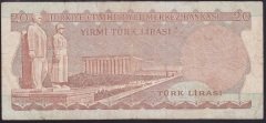 6.EMİSYON 1.TERTİP 20 LİRA B33 383334 TEMİZ