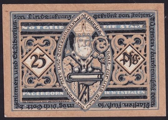 Almanya 25 Pfennig Notgeld 1920 Çil